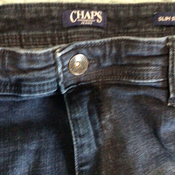 CHAPS Men’s Slim Straight 5 Pocket Denim Jeans Blue Size 38 X 32 - Picture 7 of 8